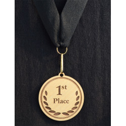 first place engraved wooden medals