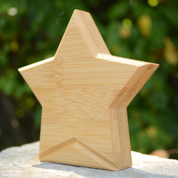 side view of freestanding bamboo star award