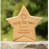 carved bamboo star with custom engraving