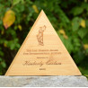 triangle award with natural bamboo engraving