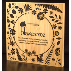 Engraved bamboo sign 10 inch square interior sign