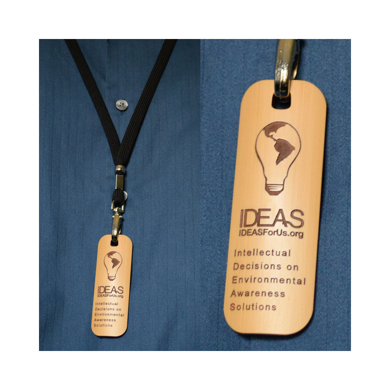 Curved Bamboo Name Badge with Lanyard Curved Bamboo Name Badge with Lanyard