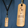 Curved Bamboo Name Badge with Lanyard
