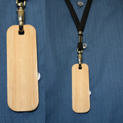 Curved Bamboo Name Badge with Lanyard