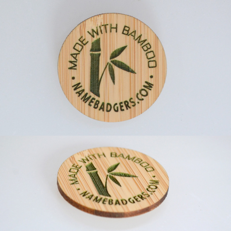round lapel pin with sage green paint fill