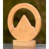 angle of carved bamboo trophy, mountain view