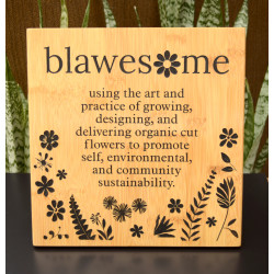 Custom engraved bamboo sign with black fill
