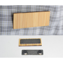 Bamboo Name tag with magnetic back