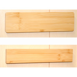Comparison of the two sizes of bamboo wall nameplates