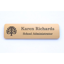 long bamboo name tag with walnut dye fill